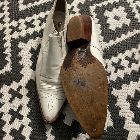 Circle S Leather Ankle Booties White Size 10 - Picture 5 of 7